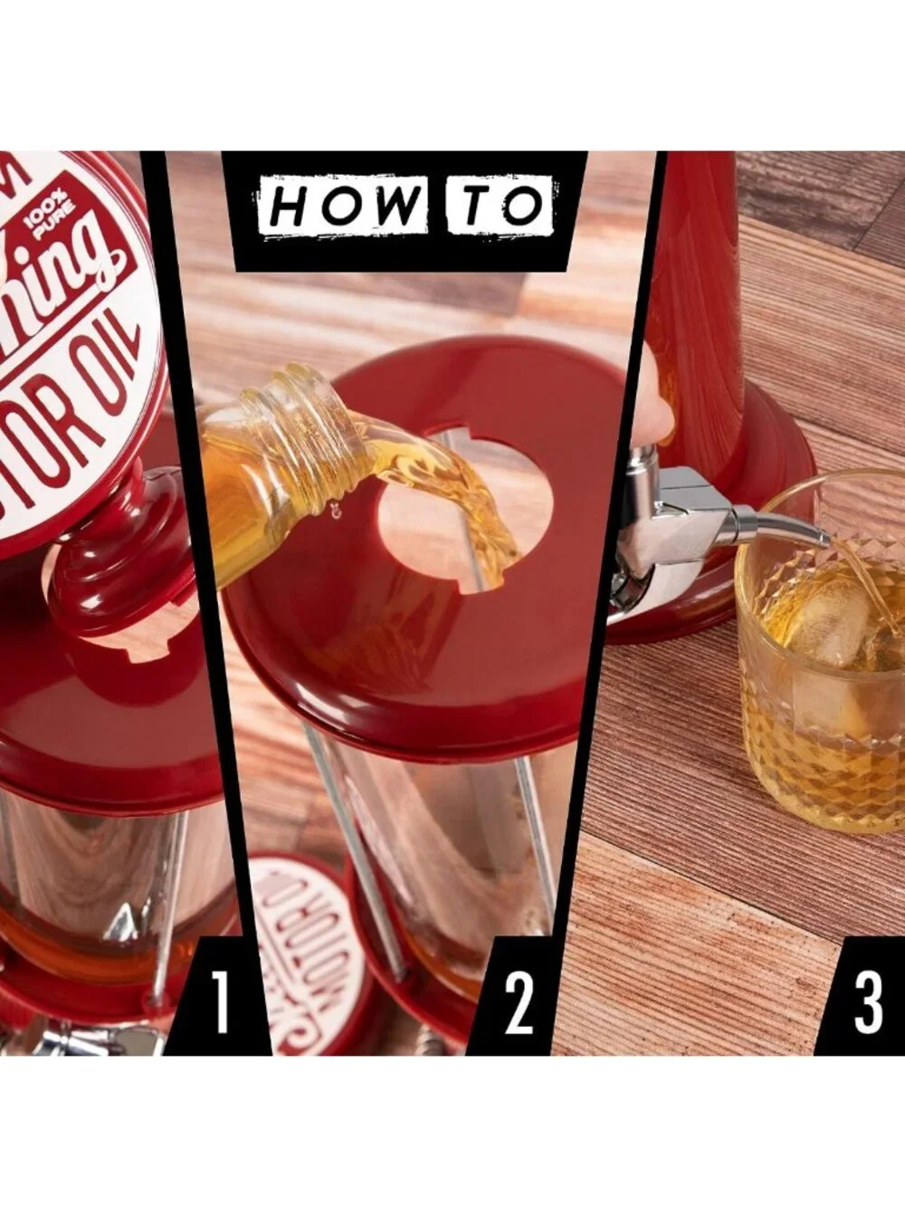 Vintage Style Pump Liquor Dispenser | 30 oz Home Bar Decanter for Cocktails